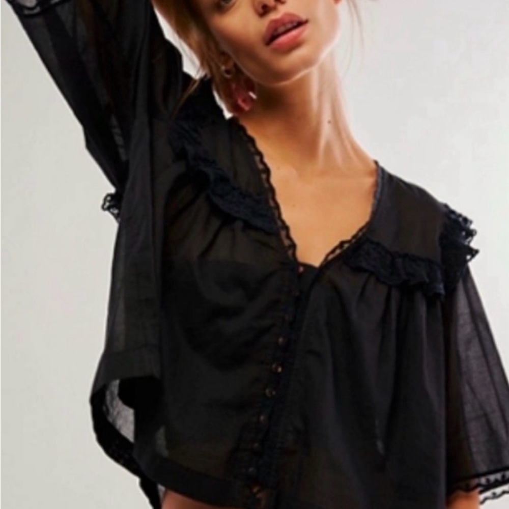 Free People Luna flowy blouse - Black